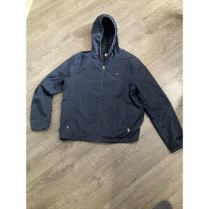 Levi’s Strauss Men’s Polyester Lightweight Zip-up Hooded Navy Jacket Size Large!